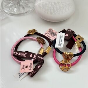 Juicy Couture Pink and Brown Hair Accessories Set
